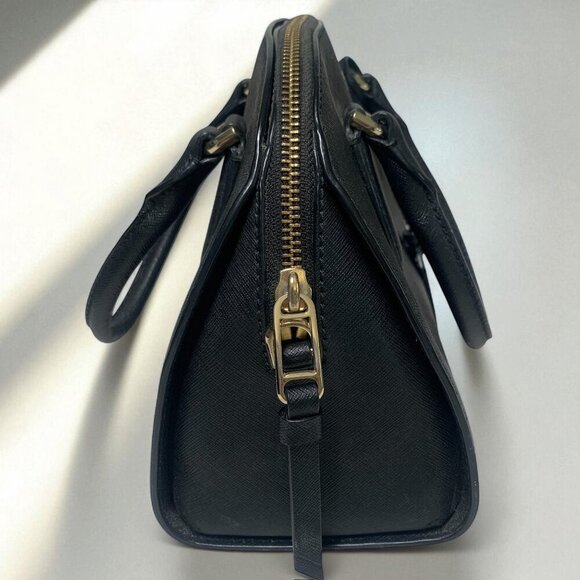 Kate Spade New York Reiley Dome Satchel Black Saffiano Leather Gold Hardware - Picture 2 of 10